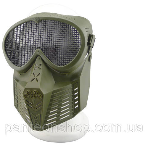 Маска-сітка V2 плетенка OLIVE (для Airsoft, Страйкбол)