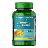 Куркума, Puritan's Pride Turmeric Curcumin 1000 mg with Bioperine 5 mg 60 капсул