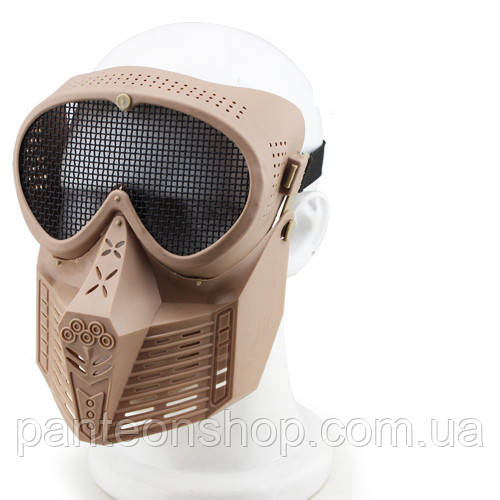 Маска-сітка V2 плетенка TAN (для Airsoft, Страйкбол)