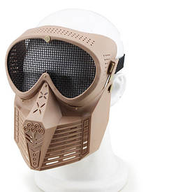 Маска-сітка V2 плетенка TAN (для Airsoft, Страйкбол)