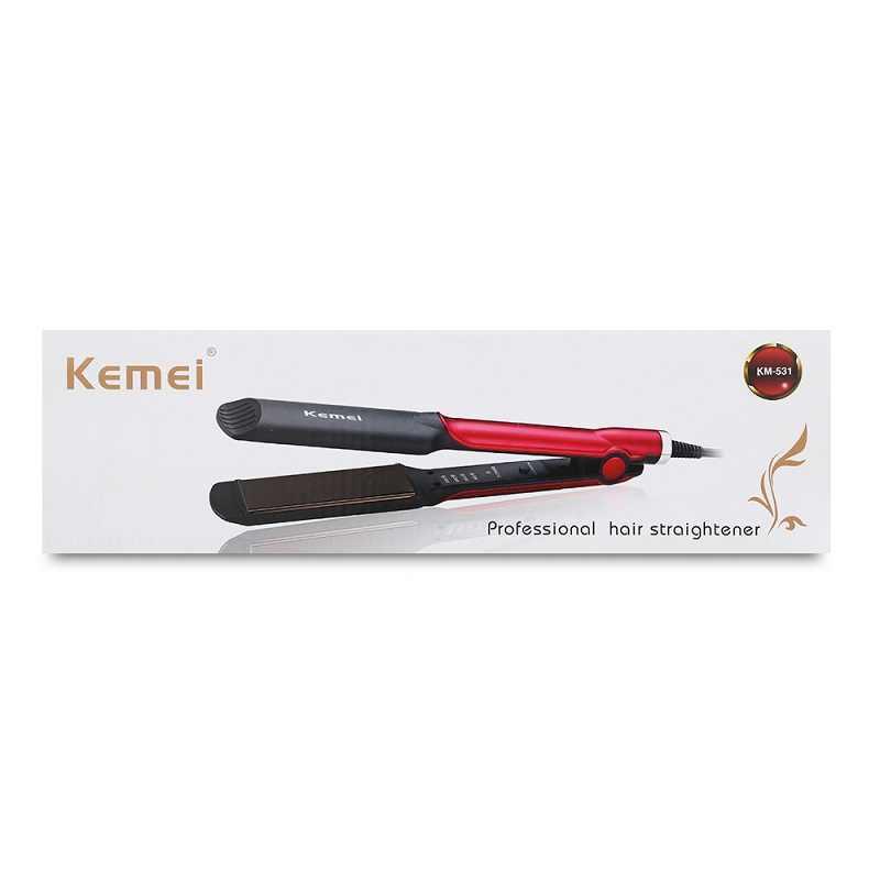Плойка выпрямитель утюжок для волос Kemei KM-531 40W щипцы с регулировкой температуры (от 160 до 220 градусов) - фото 3 - id-p1356303412
