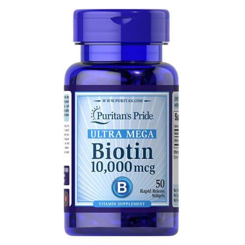 Вітаміни групи B, Біотин (B7), Puritan's Pride Biotin 10,000 mcg 50 капсул