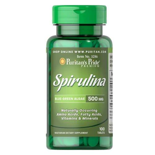 Puritan's Pride Spirulina 500 mg 100 таб, фото 1