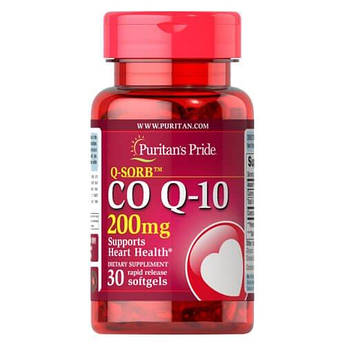 Коензим Q10, Puritan's Pride Co Q-10 200 mg 30 капсул