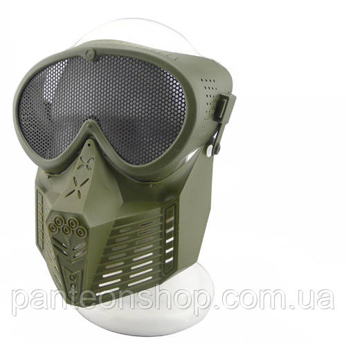 Маска-сітка V2 перфорація Olive (для Airsoft, Страйкбол)