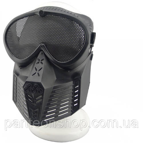 Маска-сітка V2 перфорація Black (для Airsoft, Страйкбол)