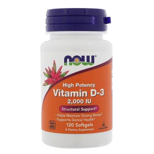Вітамін Д3, NOW Foods Vitamin D3 2000 IU 120 м'яких капсул