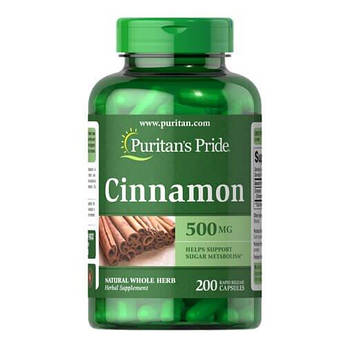 Екстракт кориці, Puritan's Pride Cinnamon 500 mg 200 капсул
