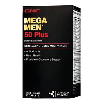 Вітаміни для чоловіків 50+, GNC Mega Men 50 Plus 60 таб