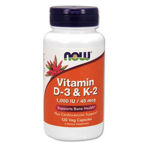 Вітамін D + K2, NOW Vitamin D3 & K2 120 гелевих капсул