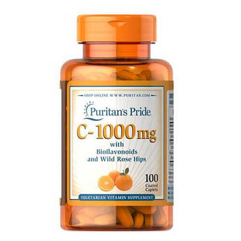 Вітамін С с биофлавоноидами, Puritan's Pride Vitamin C-1000 mg with Bioflavonoids & Rose Hips 100 таб