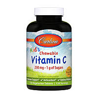 Вітаміни і мінерали Carlson Labs kid's Chewable Vitamin C 250 mg 1 g of Sugars 120 veg tab tangerine