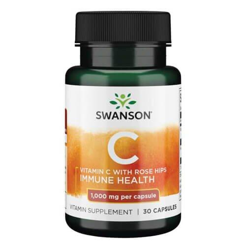 Swanson Vitamin C with Rose Hips 1000 mg 30 капсул, фото 1