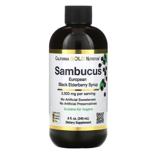 Сироп из бузины, California Gold Nutrition Sambucus Syrup 240 мл - фото 1 - id-p1287236585