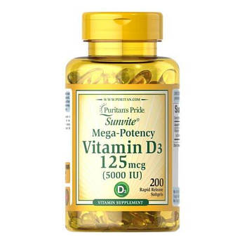 Puritan's Pride Vitamin D3 5000 IU 200 капсул