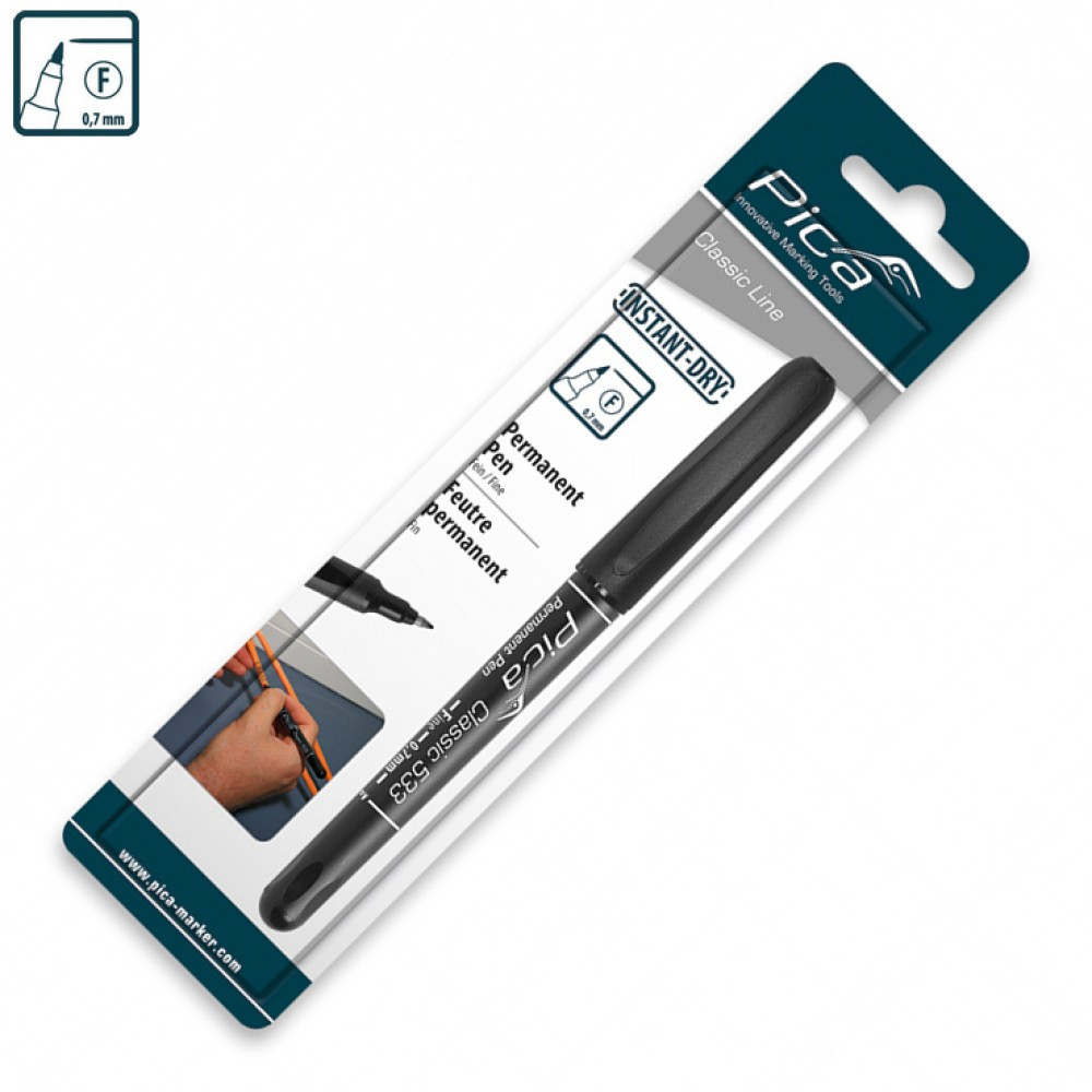 Маркер перманентний Pica Classic 533/46 Permanent Pen FINE ультратонкий чорний