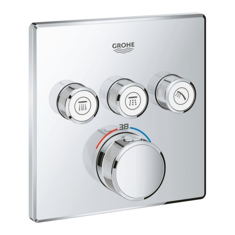 Зовнішня частина термостатичного змішувача для ванни Grohe Grohtherm SmartControl 29126000 для трьох