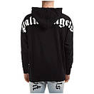 Худі Palm Angels white logo | чорна толстовка палм енджелс, фото 5
