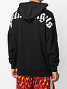 Худі Palm Angels white logo | чорна толстовка палм енджелс, фото 3