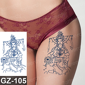 Juice (Пігментаційні). Флеш Тату. 18*11 См. Тимчасова, Перевідна. Дівчата, Японський Стиль, Gz-105 (S)