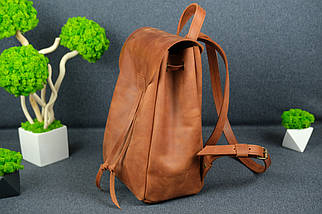 Жіночий шкіряний рюкзак Токіо, розмір середній, натуральна Вінтажна шкіра колір коричневий, відтінок Коньяк, фото 2