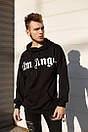 Худі Palm Angels | чорна толстовка з білим логотипом палм енджелс, фото 2