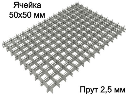 Сітка зварна кладочна і армуюча Армопояс осередком 50х50 прут 2.5 мм