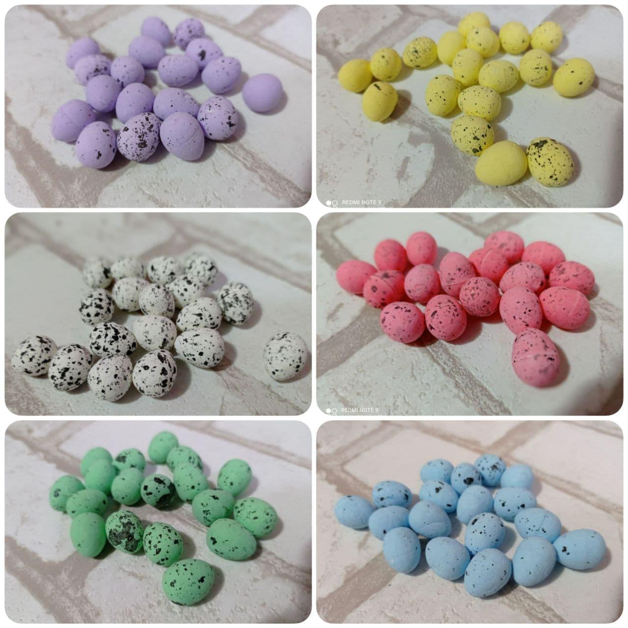 Яйця пінопластові  для декору h-2см, 18 шт, фото 1