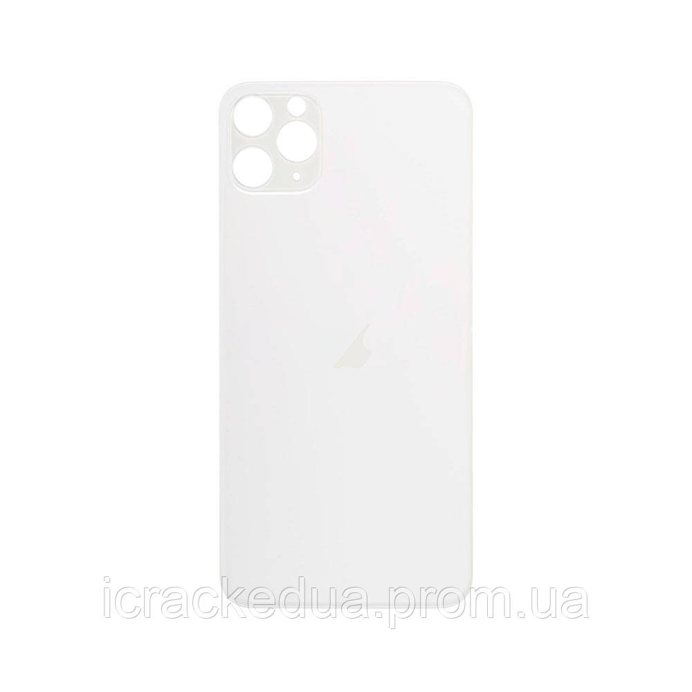 Заднє скло для iPhone 11 Pro біле з великим вирізом