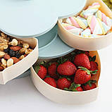 Органайзер для солодощів розсувний Складна цукерниця квітка Менажниця для закусок фруктів Candy Box 2 ярус, фото 3
