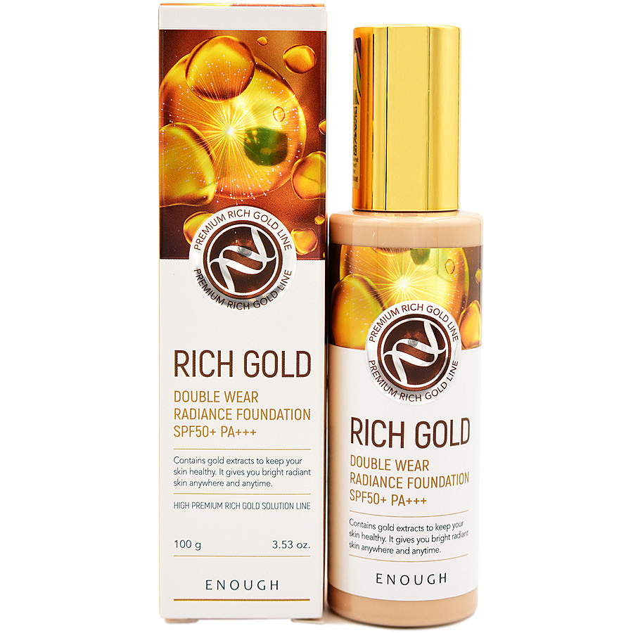 Тональний крем для обличчя з золотом Enough Rich Gold Double Wear Radiance Foundation SPF50+Тон 13, 100 мл, фото 1