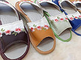 Тапочки жіночі шкіряні., фото 4