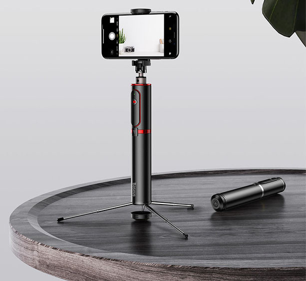 Монопод Baseus Fully Folding Selfie Stick Черный / Красный (SUDYZP-D19) - фото 2 - id-p1356473212