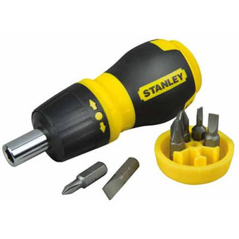 Викрутка — набір Multibit Stubby, реверсивна, із шістьма змінними бітами STANLEY 0-66-358, фото 1