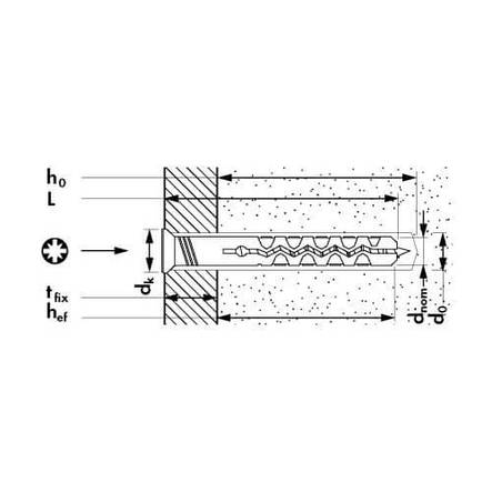 Дюбель-цвяш MNA-S з потайним бортиком 6x60/30 Mungo 1122606S, фото 2