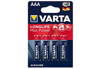 Батарейка щелочная Varta Longlife Max Power, LR03 / AAA, alkaline BL1*4шт