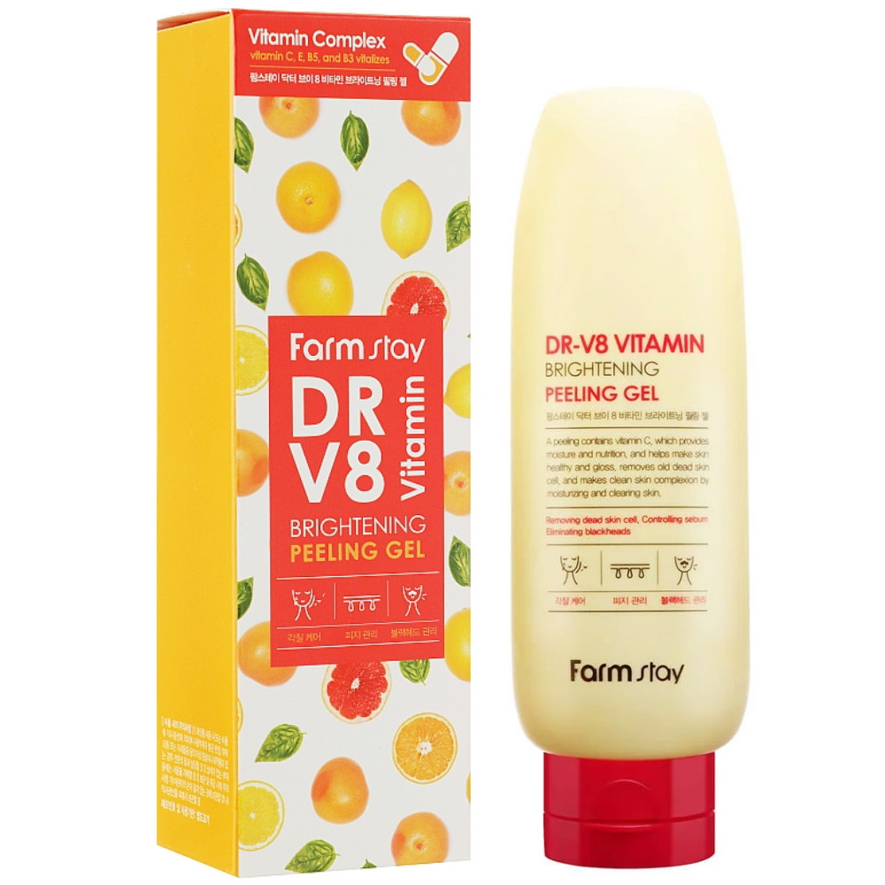 Пілінг-гель з вітамінним комплексом Farmstay Dr-V8 Vitamin Brightening Peeling Gel 150 мл