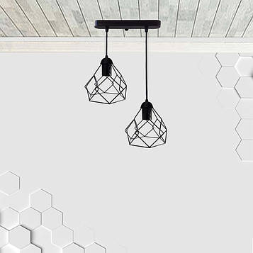 Підвісна люстра на 2-лампи RUBY-2 E27 чорний