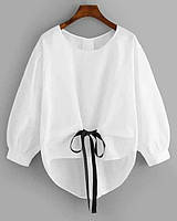 Блуза з льону з бантом. Розмір 42-74+ плюссайз