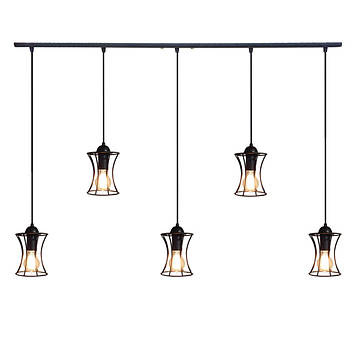 Підвісна люстра на 5 ламп SANDBOX-5 E27 чорний