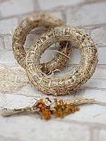 Венок из сена и соломы, основа для творчества, d-20 см