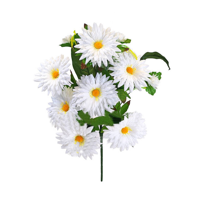 Штучні квіти Букет Ромашки загостреним, біла, 11 голів, 520 мм, фото 1