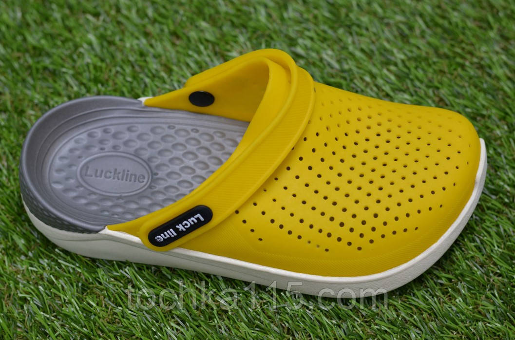 Дитячі шльопанці крокси сабо crocs yellow жовті р32-33