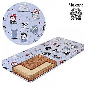 Ортопедичний кокосовий матрац у дитяче ліжечко тришаровий (кокос + поролон) 120х60х7 см