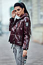 Демісезонна жіноча коротка куртка косуха марсала 42 44 46 48 розміри 1630, фото 3