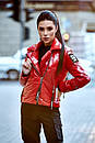 Демісезонна жіноча коротка куртка косуха весна осінь хакі 42 44 46 48 розміри 1630, фото 8
