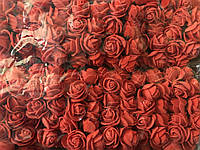 Розочка из фоамирана 11 красная для флористики декорирования и творчества 20 мм на проволоке
