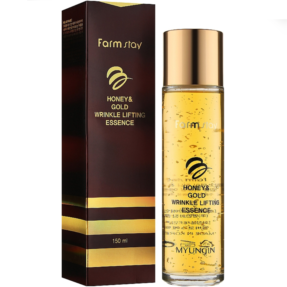 Омолоджуюча есенція для обличчя з екстрактом золота і меду Farmstay Honey & Gold Wrinkle Lifting Essence 130мл