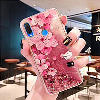 Чохол Glitter для Samsung Galaxy M20 / M205 бампер Рідкий блиск акваріум Sakura