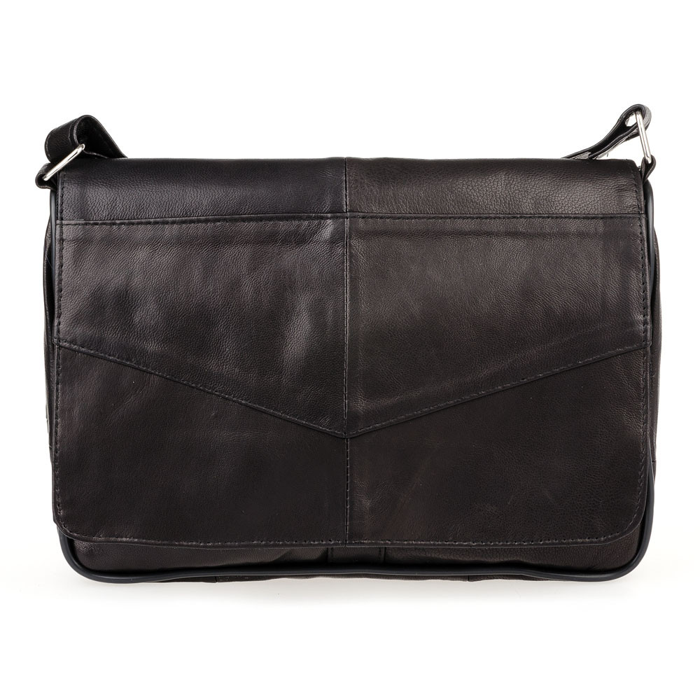 Жіноча шкіряна сумка через плече LT 5616 чорна